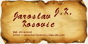 Jaroslav Kosović vizit kartica